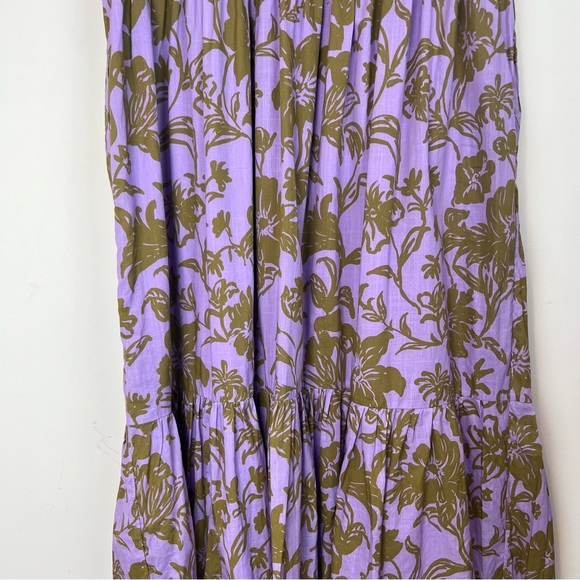 Anthropologie Peregrine Tiered Midi Dress Smocked Cottagecore Large L Purple - Picture 12 of 16